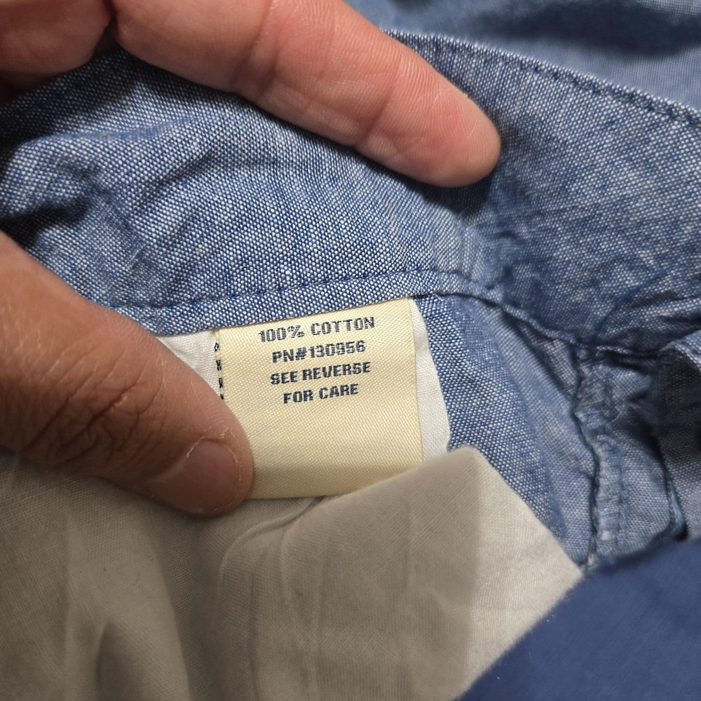 Rustic Blue Shorts Mens 38 Blue 100% Cotton Chino Denim Flat Front Summer Casual - Picture 5 of 8